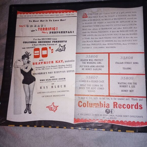 Naughty 90's No. 2 Beatrice Kay (Columbia C-36) Set of 4 Records Vintage 1940s - Picture 3 of 11